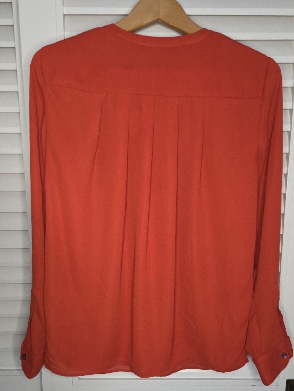Catherines Rust Orange Ruffle Front Blouse - Picture 6 of 9